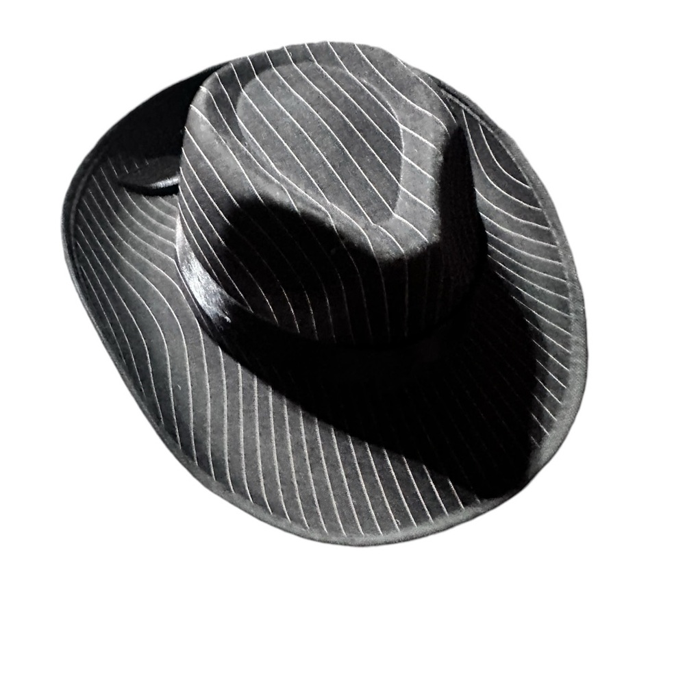 Costume USA Roaring 20s Fedora Black Pinstriped Gangster Mafia Hat NWT Halloween